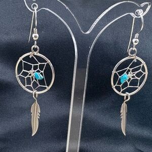 Navajo Native American Large Dreamcatcher Earrings